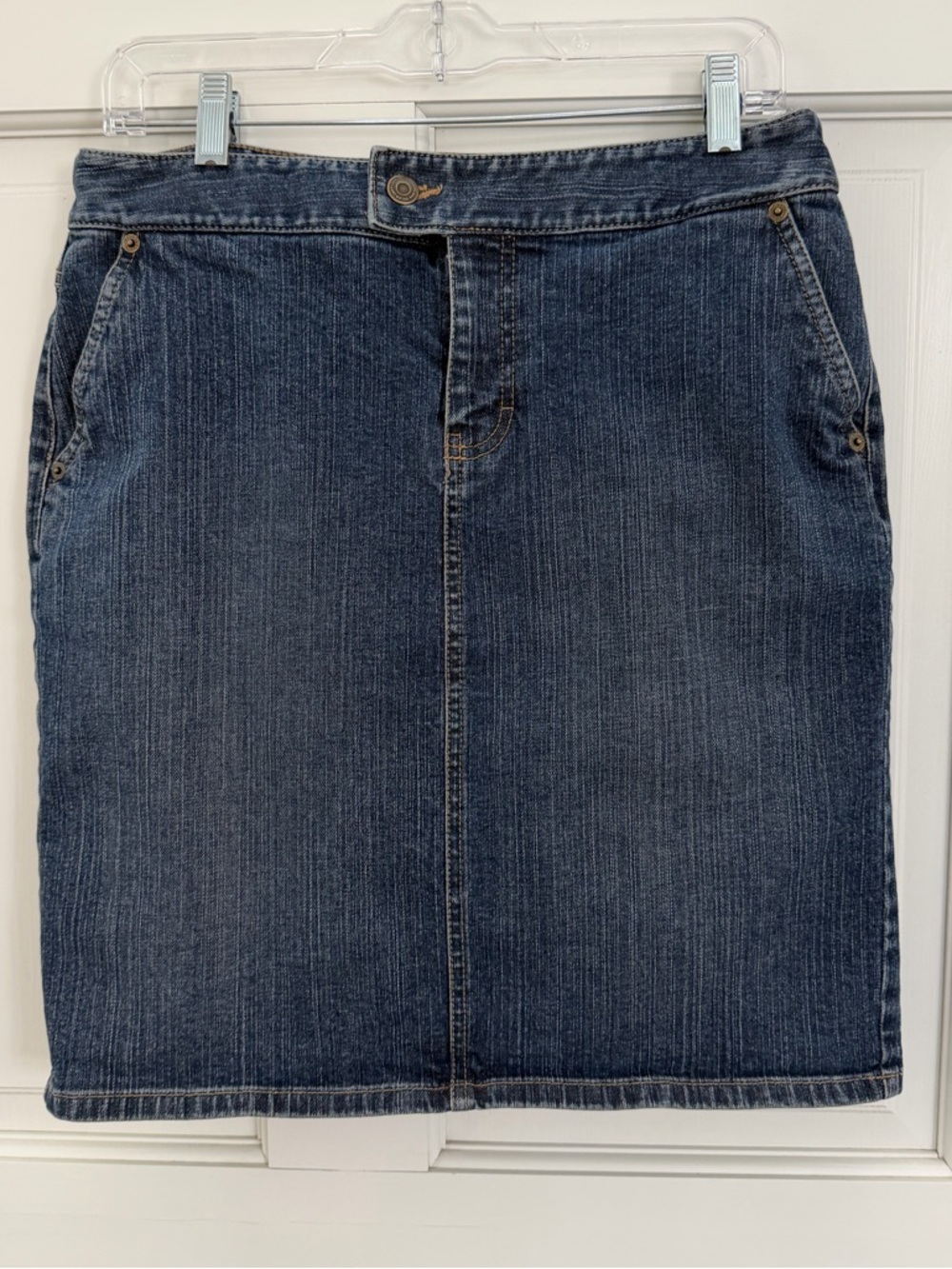 LOFT Dark Blue Denim Pencil Skirt